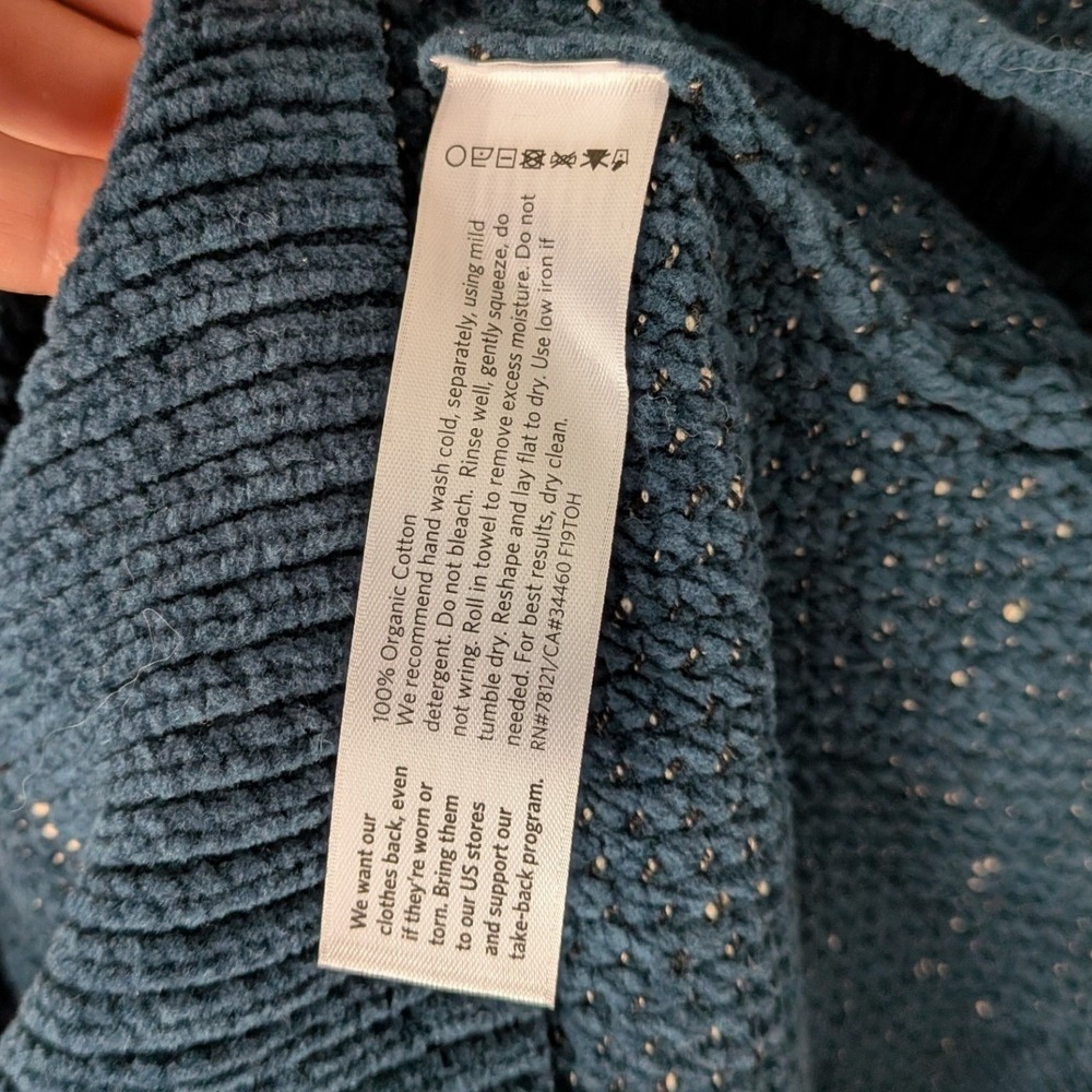 NWT $298 Eileen Fisher Tweedy Organic Cotton Crew Neck Box Top Blue Spruce Sz 1X - Picture 5 of 5